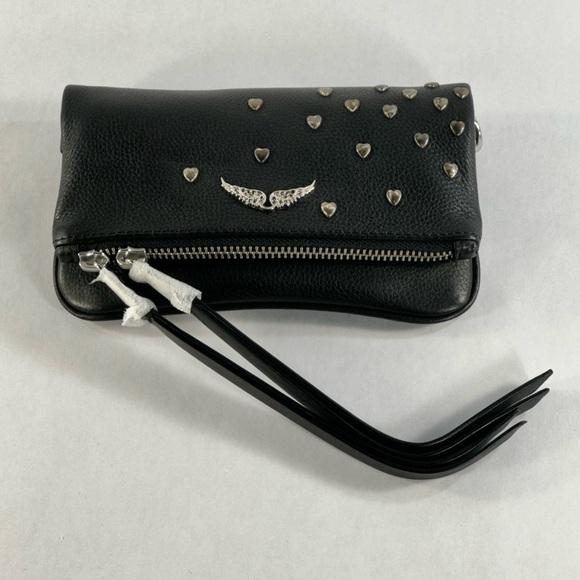 Zadig & Voltaire black leather Rock Hearts Clutch/Purse. Brand New with bag. - Picture 1 of 7